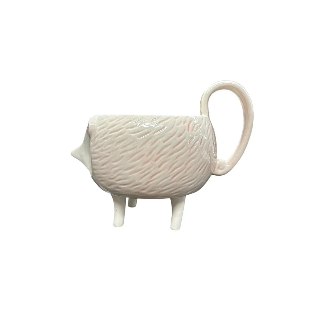 Hedgehog Plant Succulent Ceramic Planter 4 Feet Pink White Arlington Designs NEW - Picture 2 of 6